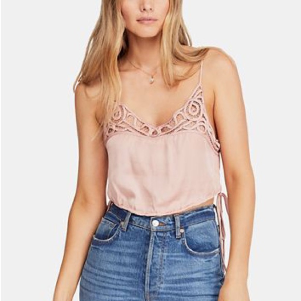 NEW! FREE PEOPLE BLOUSOM CROPPED CAMISOLE- Petal